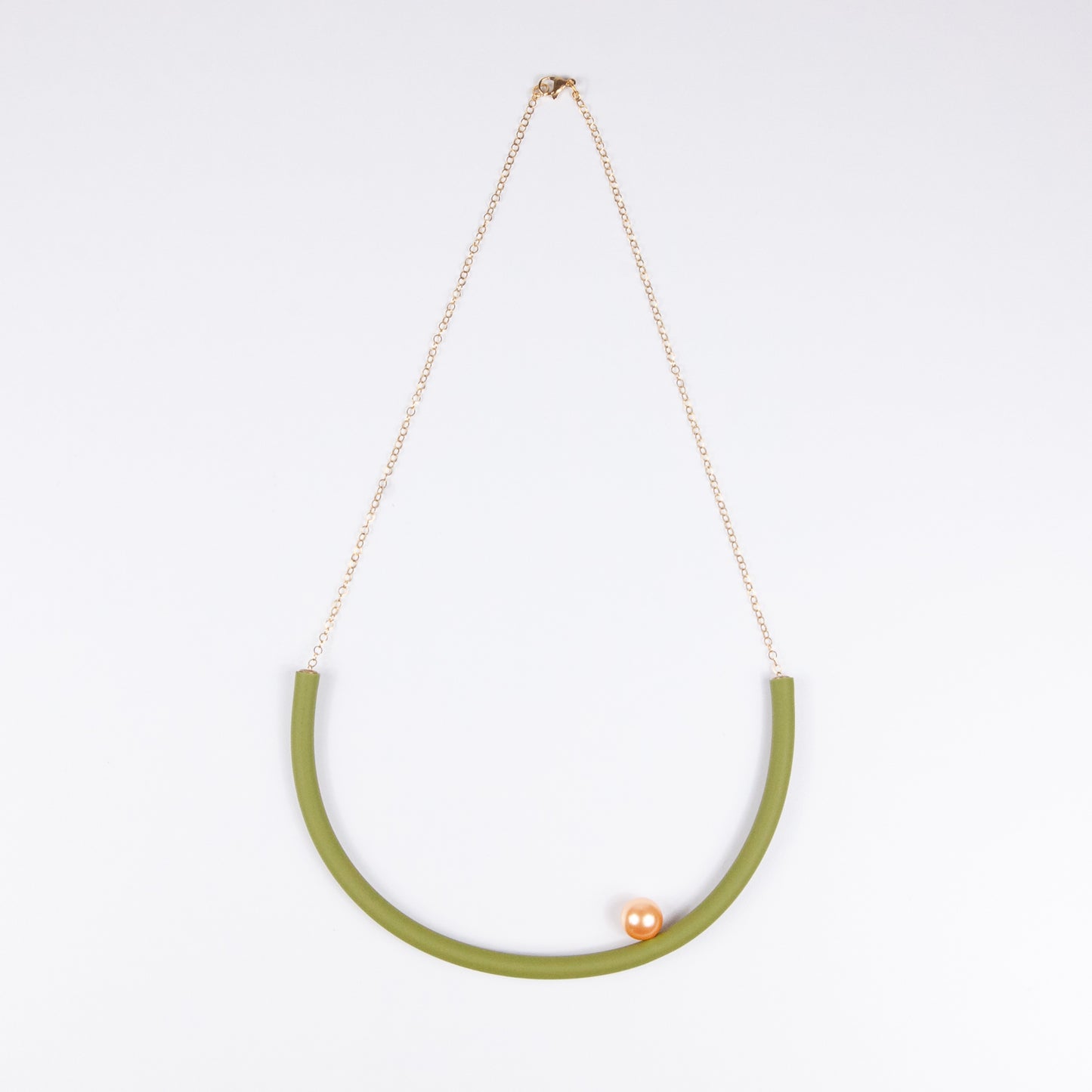 Collana rotonda BILICO - rosso / perla oro