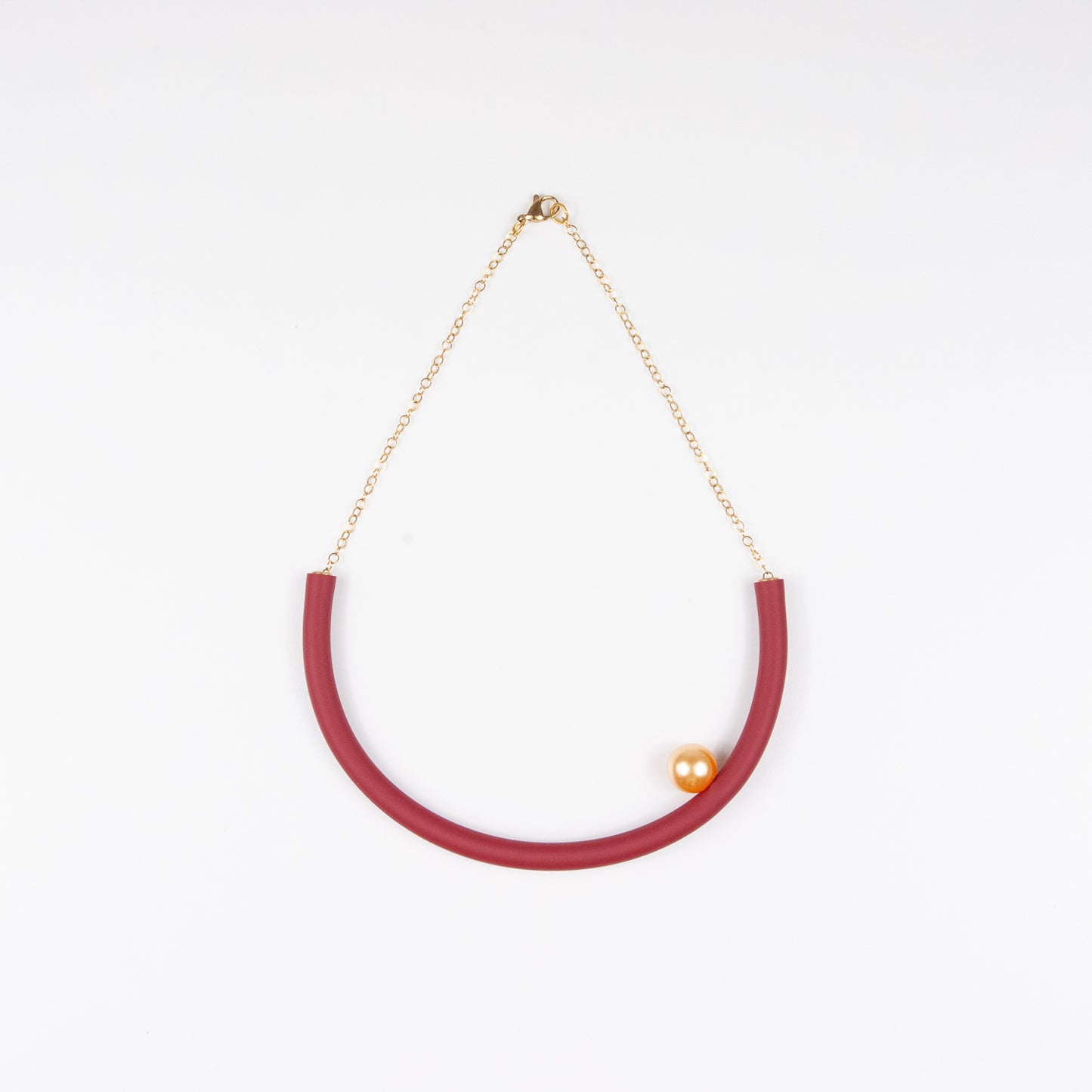 BILICO choker - Red / gold pearl
