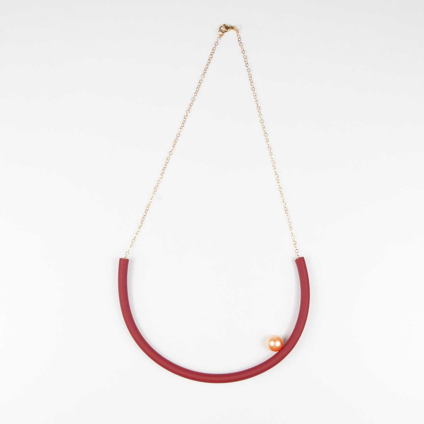 BILICO round necklace - red / gold pearl