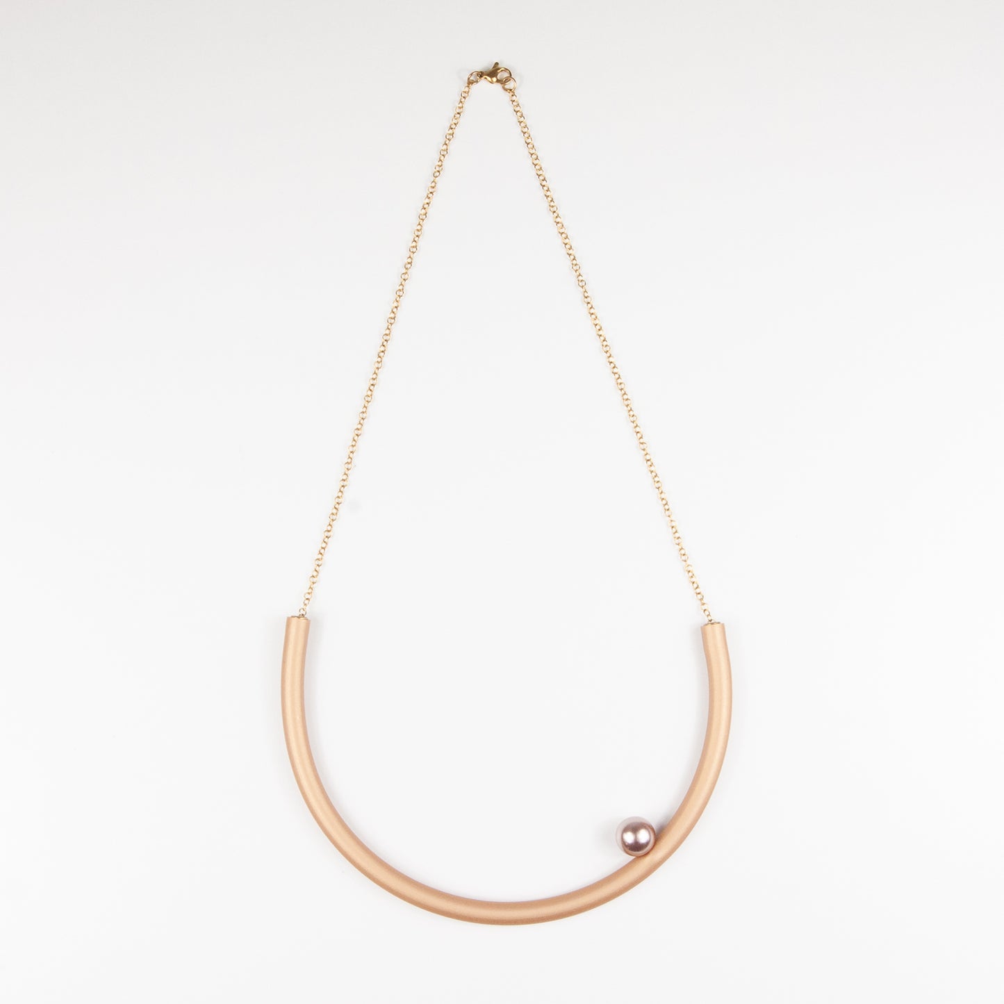 BILICO round necklace - gold / golden beige pearl