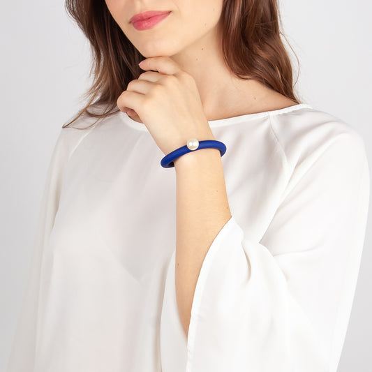 BILICO bracelet - ink blue / white pearl