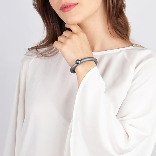 BILICO bracelet - grey / silver pearl