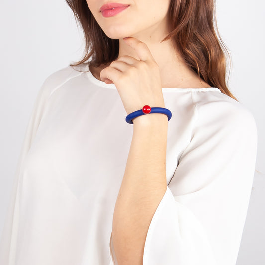 BILICO bracelet - ink blue / red pearl