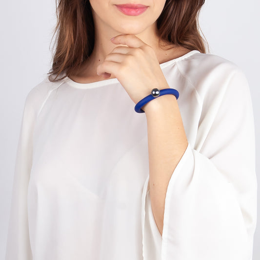BILICO bracelet - ink blue / silver pearl