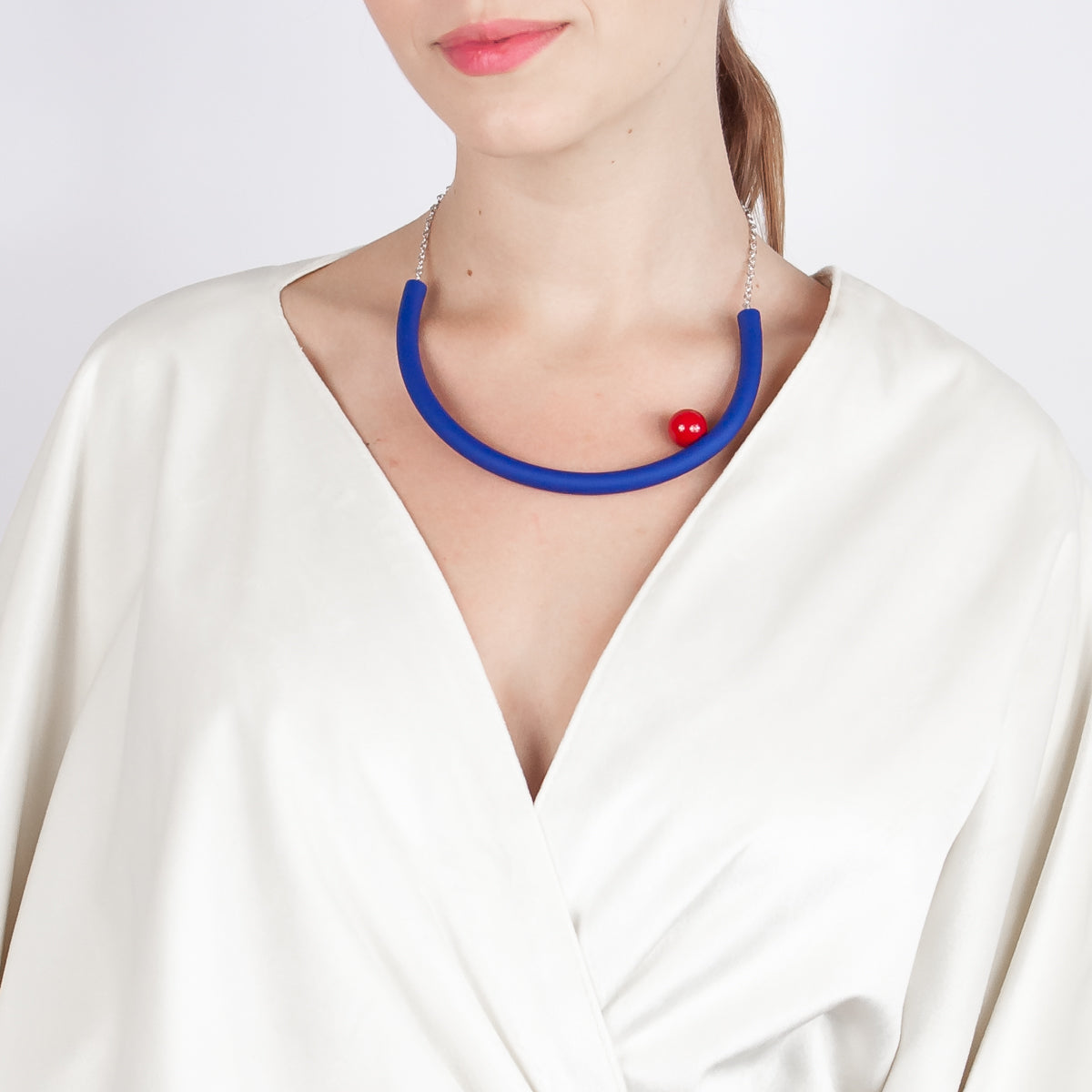 BILICO choker - ink blue / red pearl