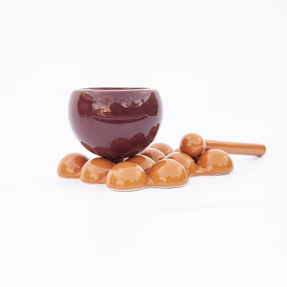 COFFEE BALL - bordeaux/orange