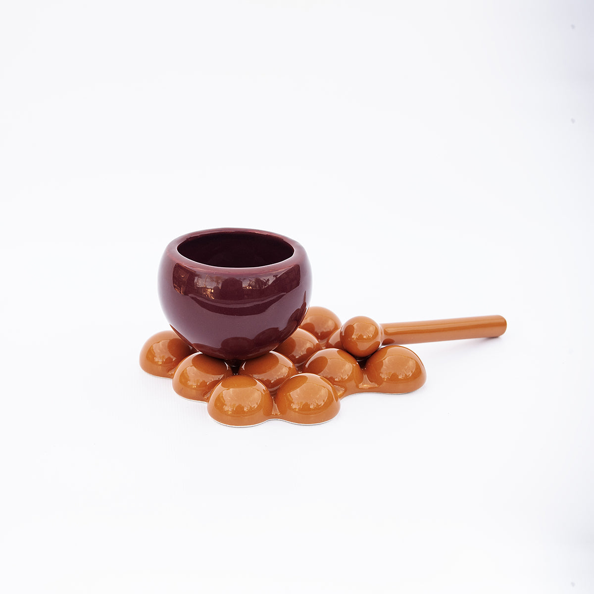 COFFEE BALL - bordeaux/orange