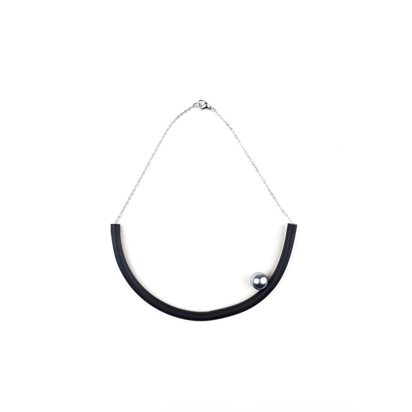 BILICO choker - black / silver pearl