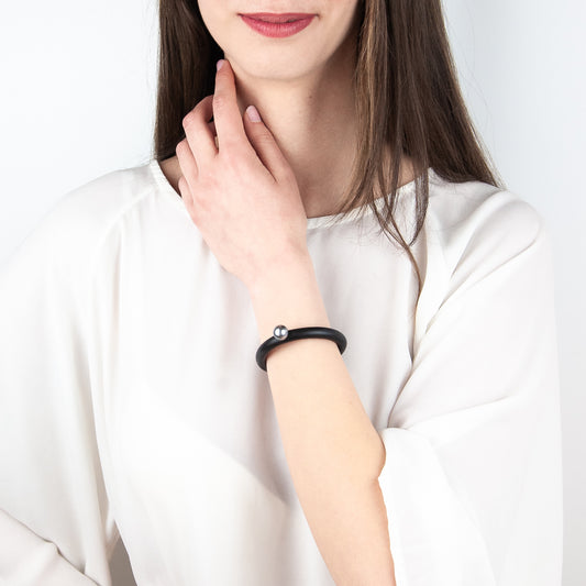 Bracciale BILICO - nero / perla argento