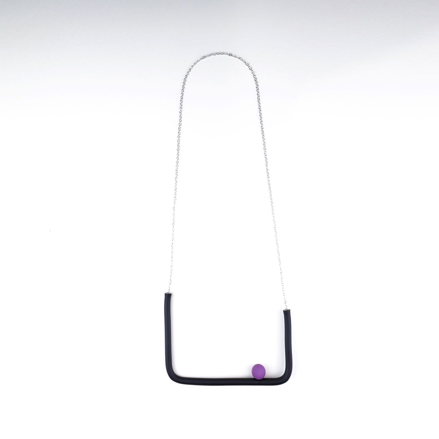 BILICO square necklace - black / gold pearl