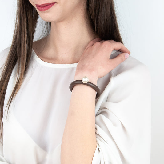 Bracciale BILICO - marrone / perla bianca