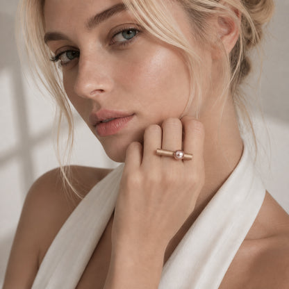 Anello BILICO - dorato / perla golden beige 