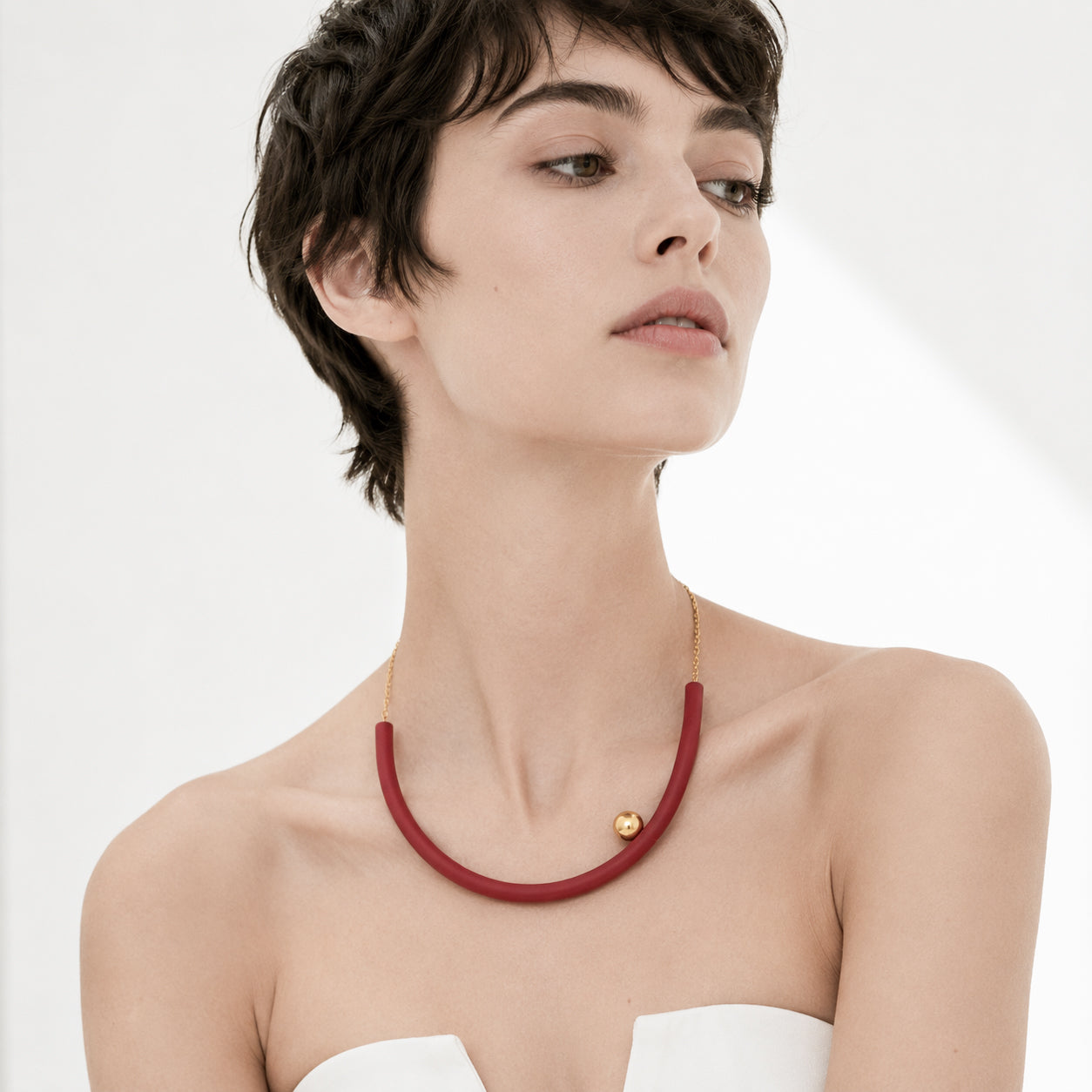 Girocollo BILICO - rosso  / perla oro