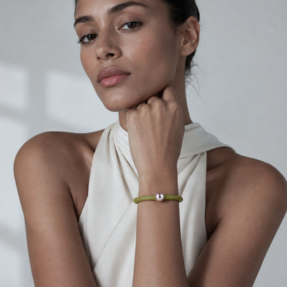 Bracciale BILICO - verde / perla caramello