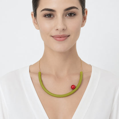 Girocollo BILICO - verde / perla rossa