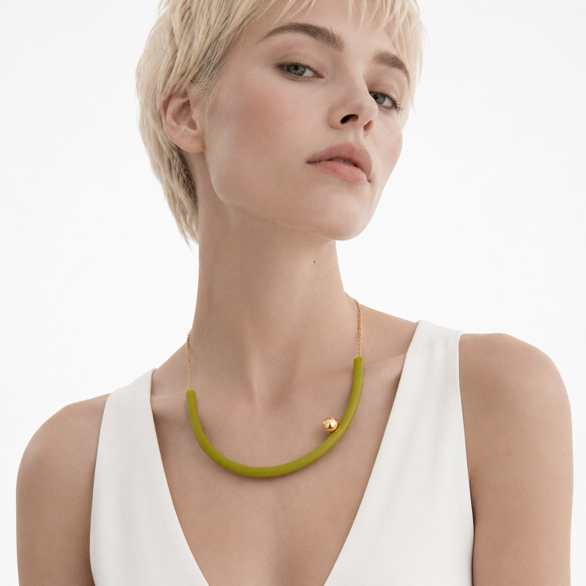 Girocollo BILICO - verde / perla oro