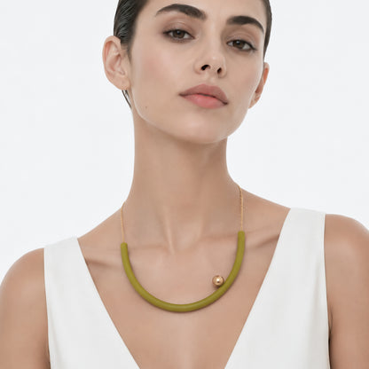 Girocollo BILICO - verde / perla golden beige 