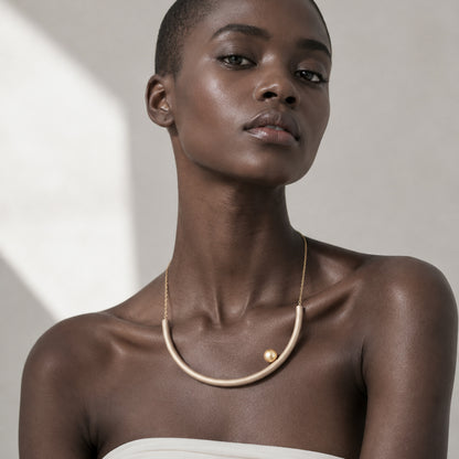 BILICO choker - gold / gold pearl