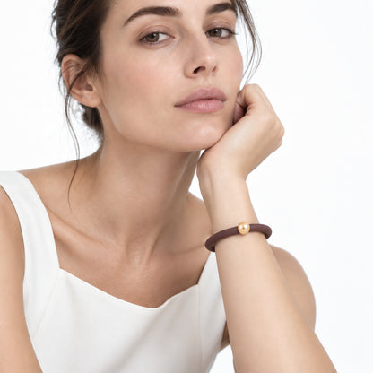 Bracciale BILICO - marrone / perla oro