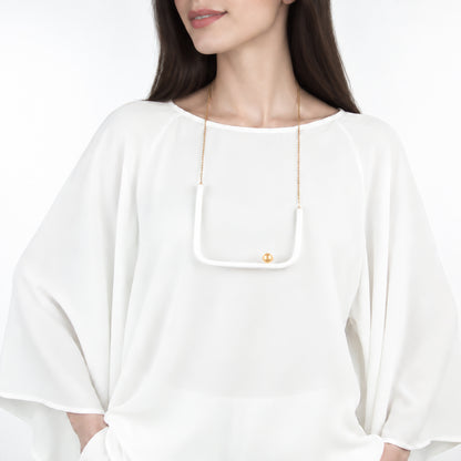 Collana BILICO quadra - bianco / perla oro