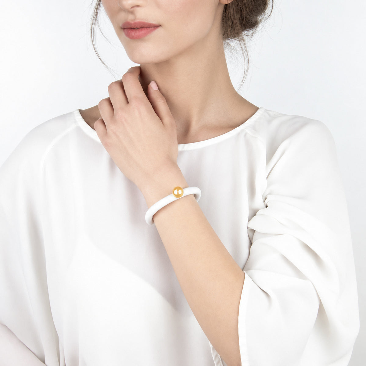 Bracciale BILICO - bianco / perla oro