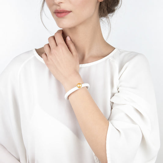 Bracciale BILICO - bianco / perla oro