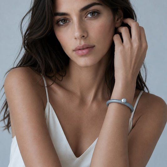 Bracciale BILICO - grigio / perla argento