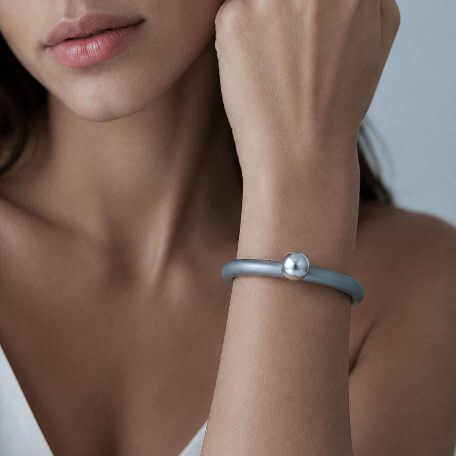 Bracciale BILICO - grigio / perla argento