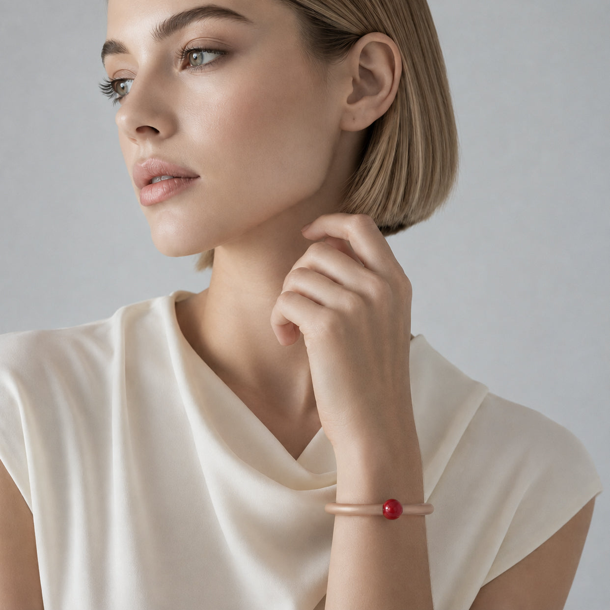 Bracciale BILICO - dorato / perla rossa
