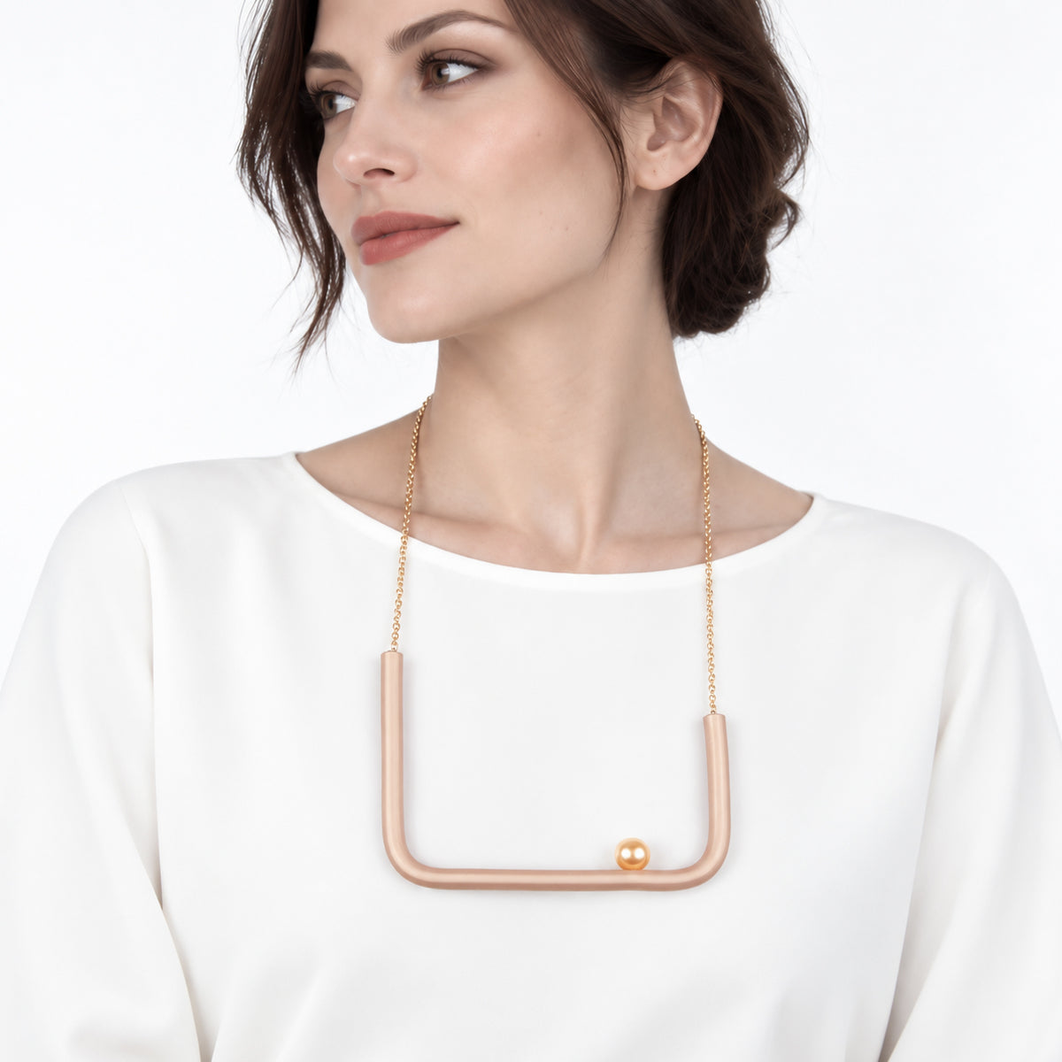 BILICO square necklace - gold / gold pearl