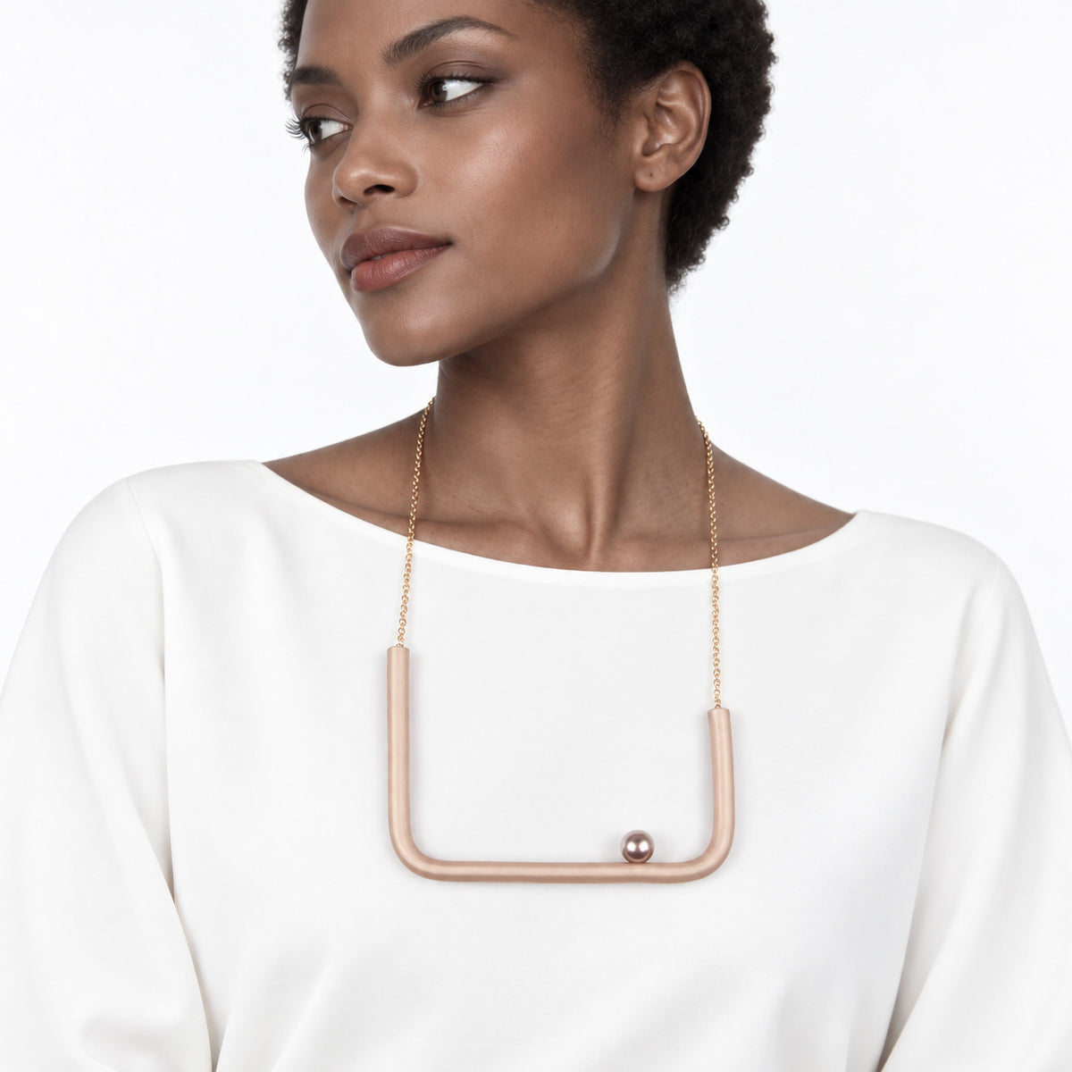 Collana quadra BILICO - dorato / perla golden beige 