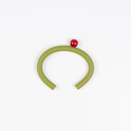 Bracciale BILICO - verde / perla rossa