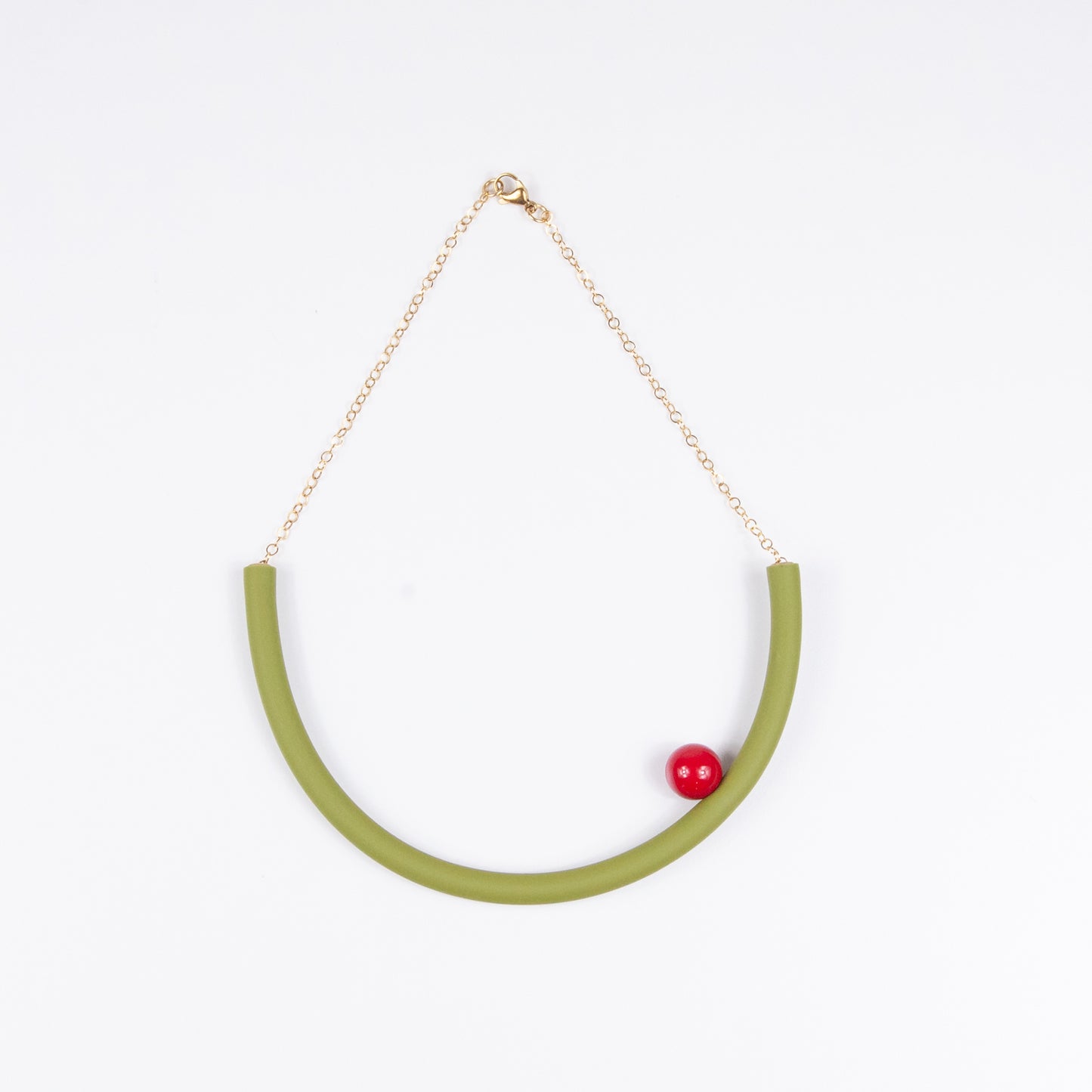 Girocollo BILICO - verde / perla rossa