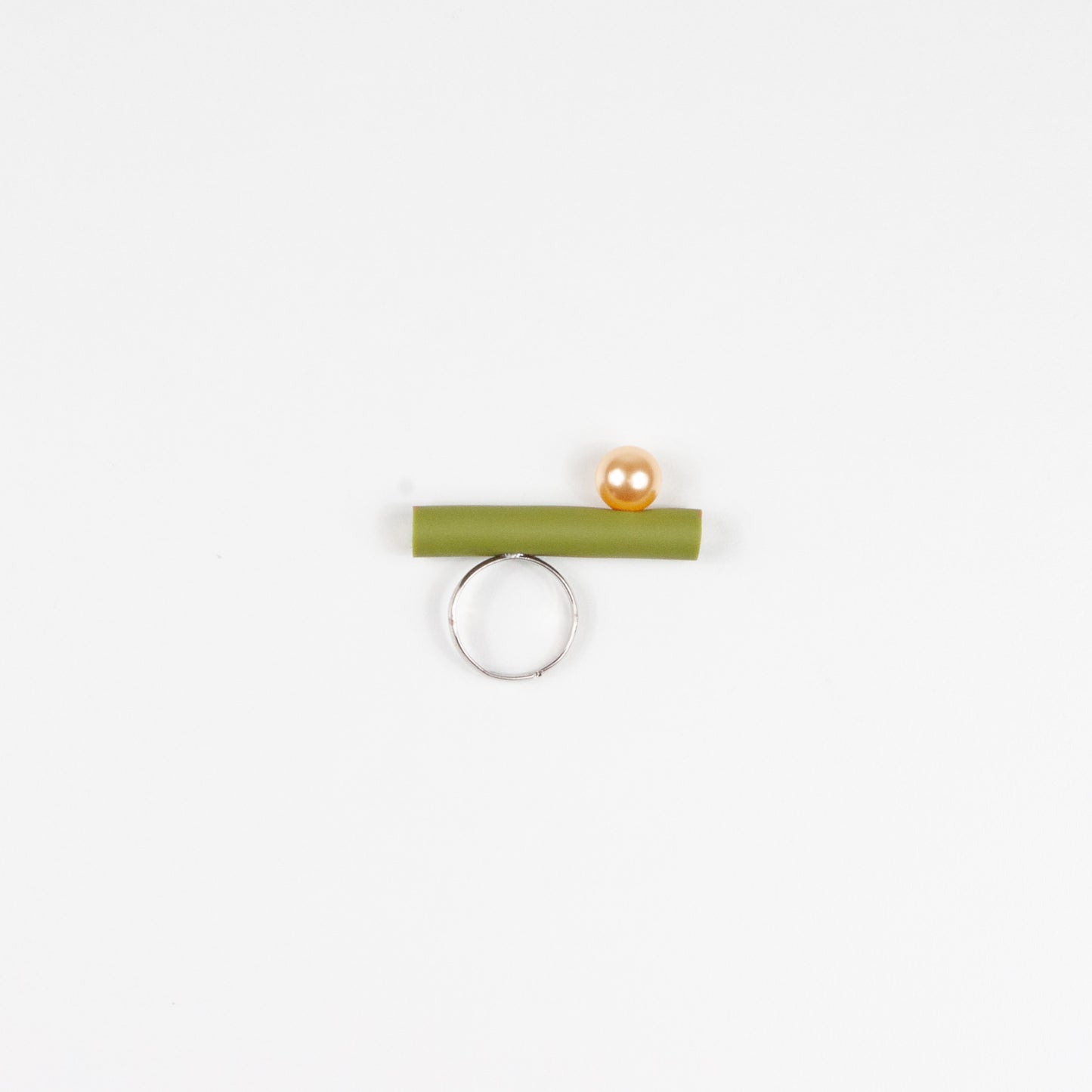 Anello BILICO - verde / perla oro