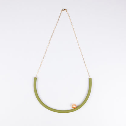 Collana rotonda BILICO - rosso / perla oro