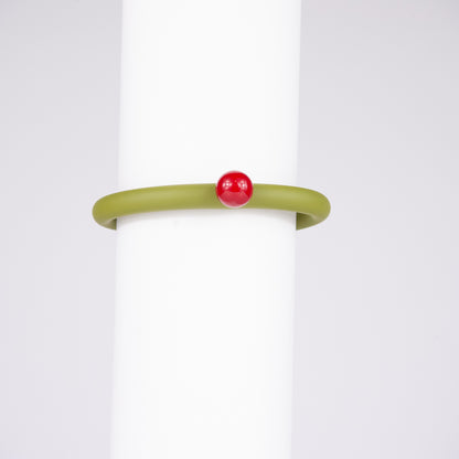 Bracciale BILICO - verde / perla rossa