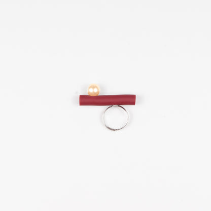 BILICO ring - red / gold pearl