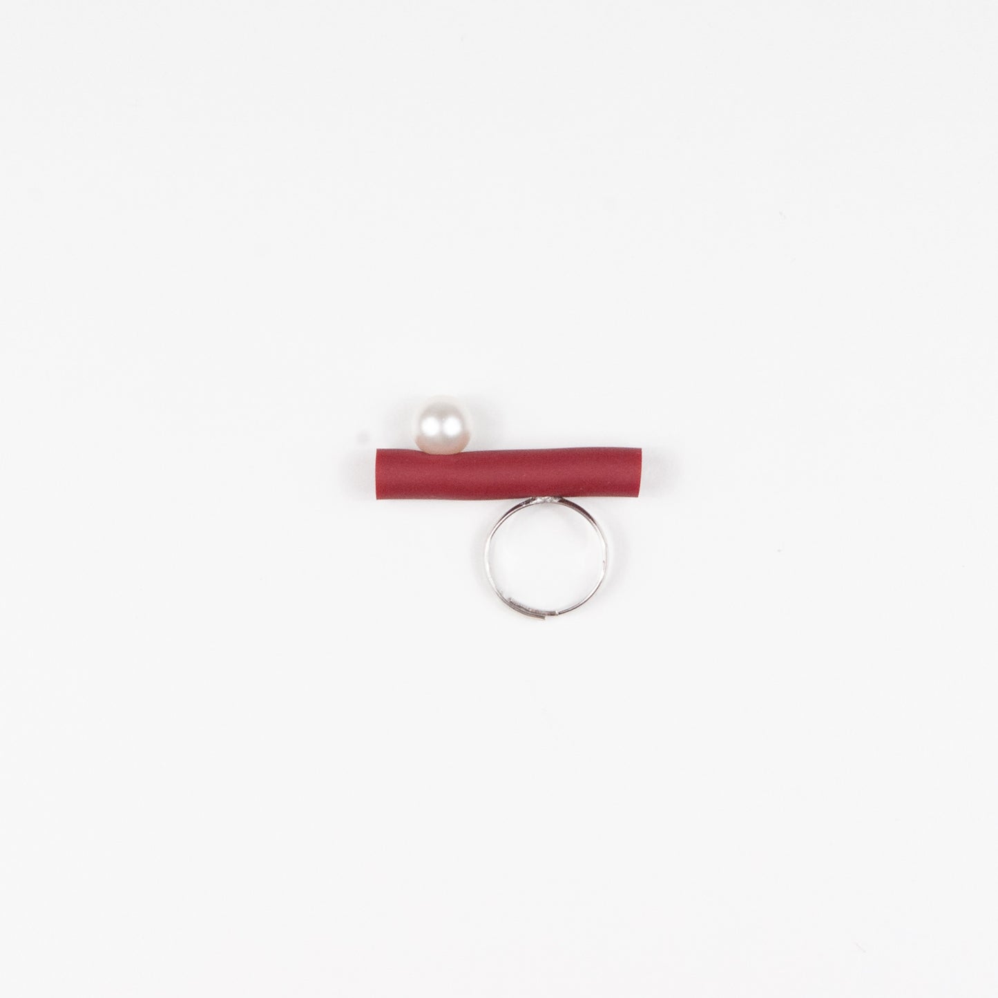 BILICO ring - red / white pearl