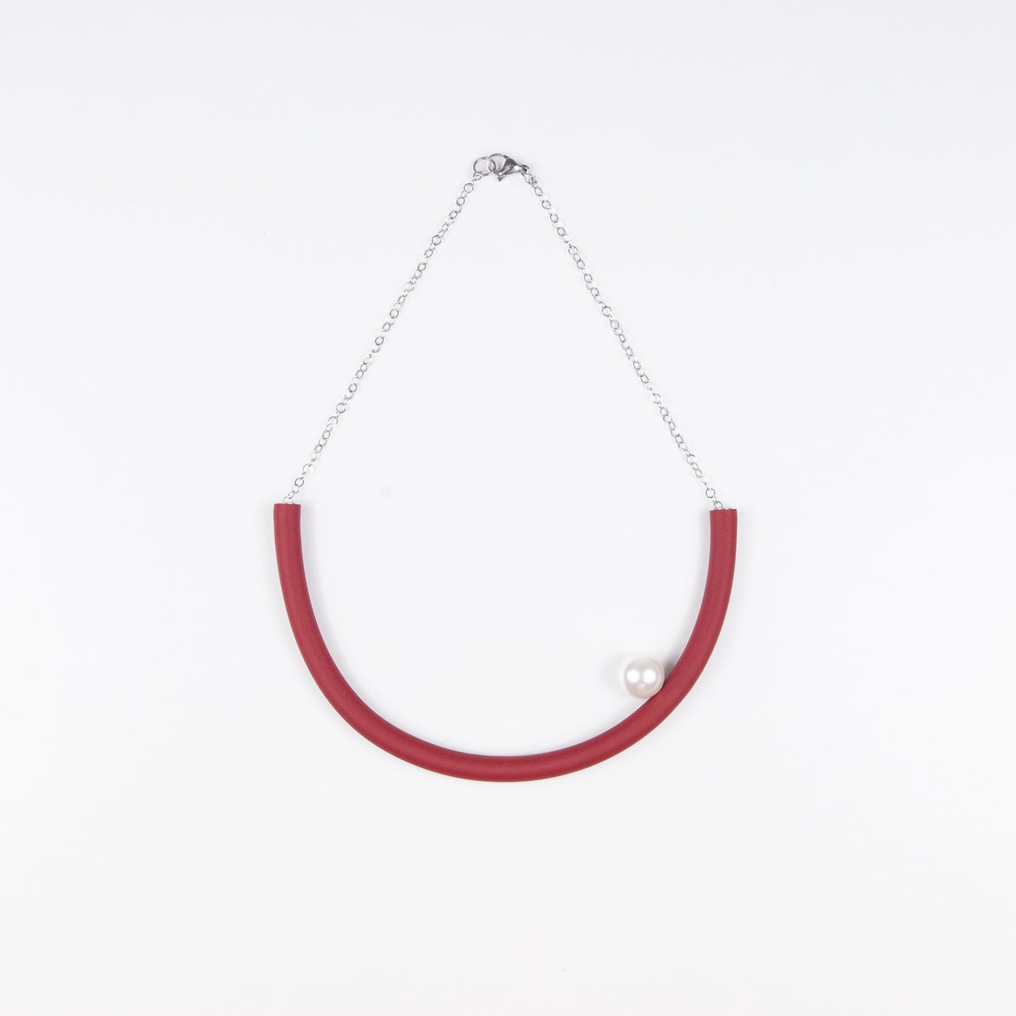 Girocollo BILICO - rosso  / perla bianca