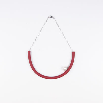 Girocollo BILICO - rosso  / perla bianca