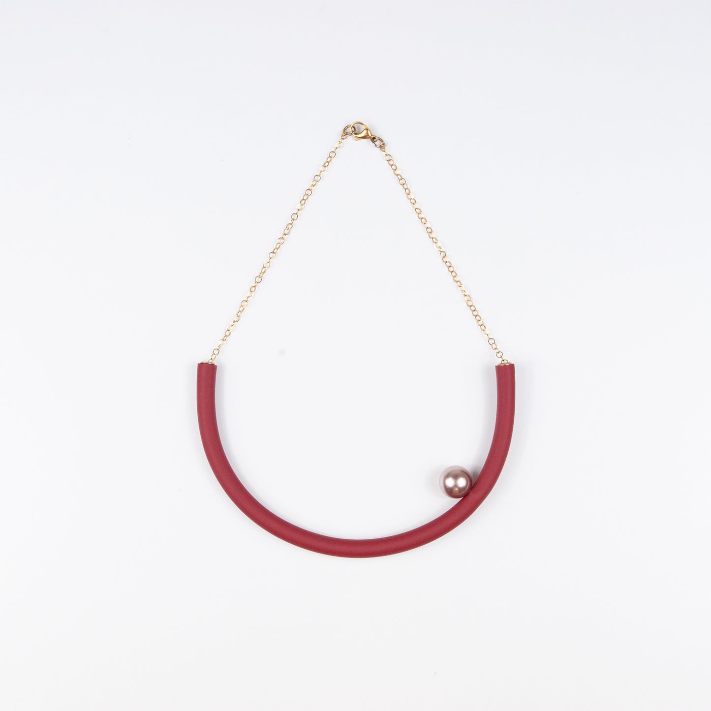 Girocollo BILICO - rosso  / perla golden beige 