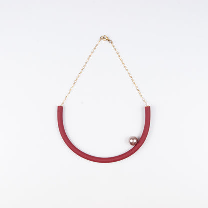 Girocollo BILICO - rosso  / perla golden beige 