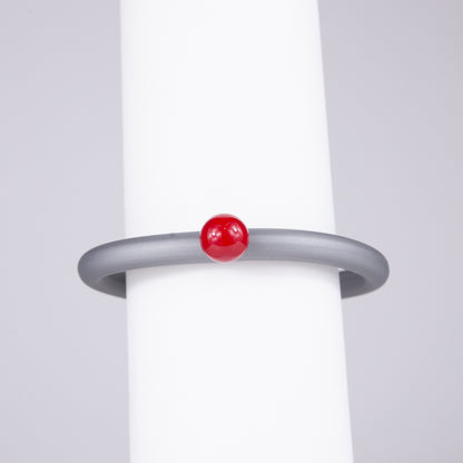 Bracciale BILICO - grigio / perla rossa