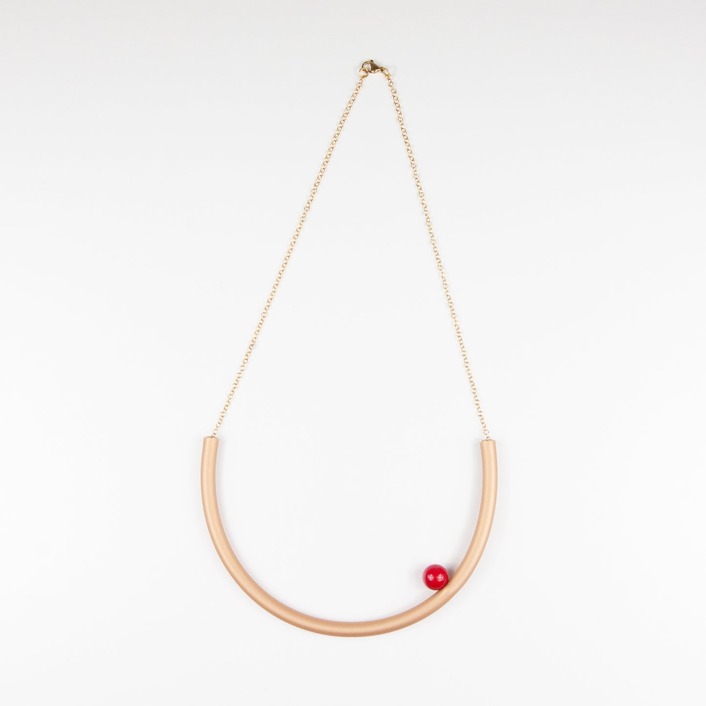 Collana rotonda BILICO - dorato / perla rossa