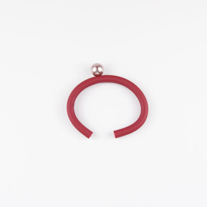BILICO bracelet - red / golden beige pearl