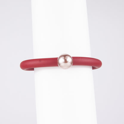 BILICO bracelet - red / golden beige pearl