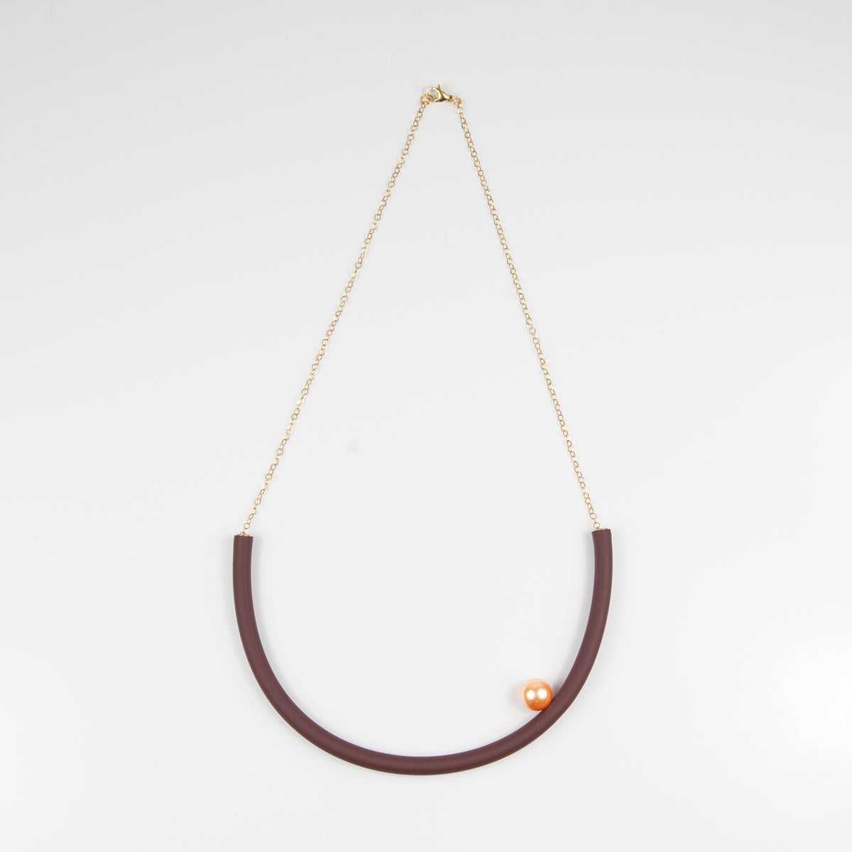 Collana tonda BILICO - marrone / perla oro