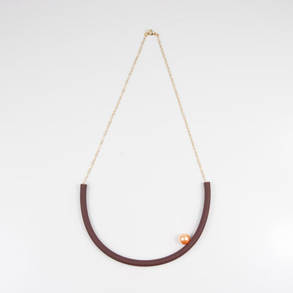 Collana tonda BILICO - marrone / perla oro