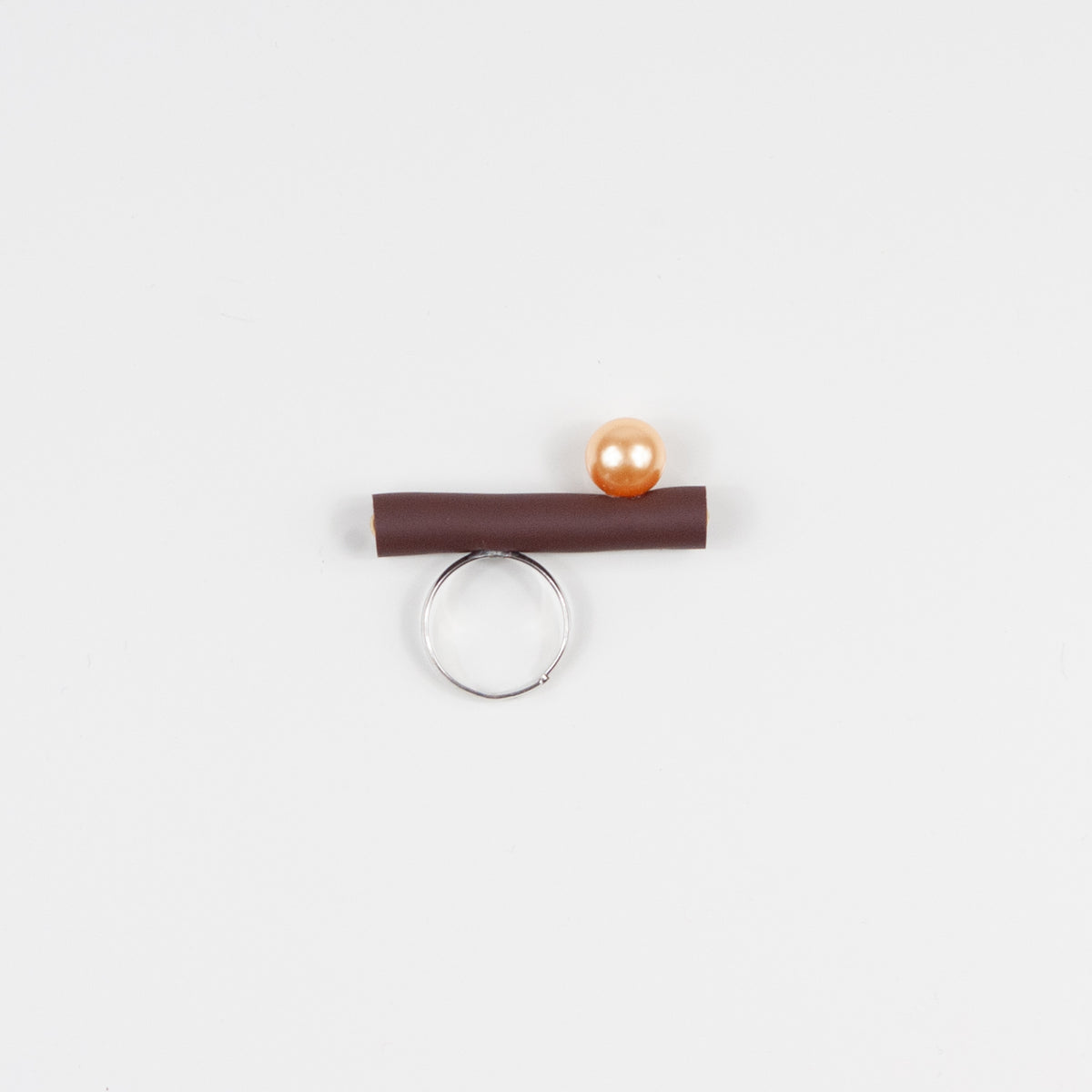 Anello BILICO - marrone / perla oro