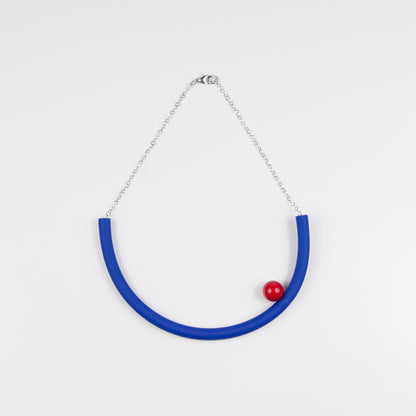 Girocollo BILICO - blu inchiostro / perla rossa